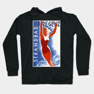 Strandbad Bregenz Austria Vintage Poster 1935 Hoodie